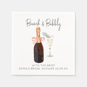 Champagner Brunch und Bubbly Brautparty Serviette