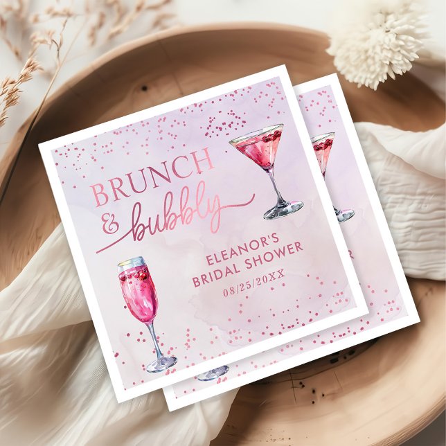 Champagner Brunch und Bubbly Brautparty Serviette (Von Creator hochgeladen)
