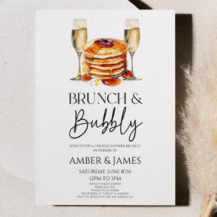 Champagner Brunch und Bubbly Couples Duschbrunch Einladung