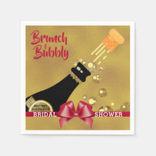 Champagner-Brunch und prickelnde goldene Hochzeits Serviette