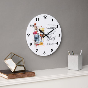 Champagner-Brunch und sprudelnde Brautparty-Willko Große Wanduhr