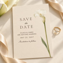 Champagner-Calla-Lily-Hochzeit - Save-the-Date