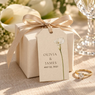 Champagner-Calla-Lily-Hochzeitsgeschenk-Tag Geschenkanhänger