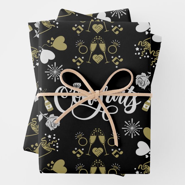 Champagner Celebration Party Geschenkpapier Set (Beispiel)