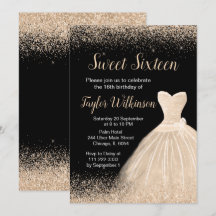 Champagner Dress Imitate Glitzer Sweet 16 Birthday