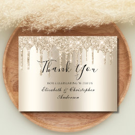 Champagner Dripping Glitzer Wedding Danke Card