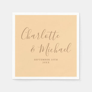 Champagner Elegante Unterschrift Hochzeit Serviette