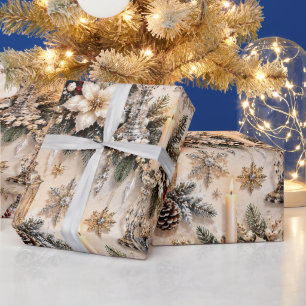 Champagner Elfenbein Kerzenlicht Weihnachten Geschenkpapier
