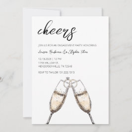 Champagner-Engagement Einladung