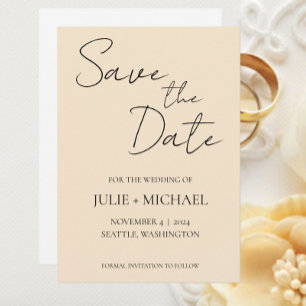 Champagner-Farbene einfache Hochzeitsgestaltung Save The Date