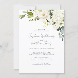 Champagner Florale Hochzeit Einladung