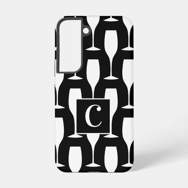 Champagner Flötenglas Muster Samsung Galaxy S22 Hülle (Rückseite)