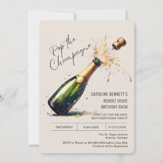 Champagner-Geburtstagsfeier Einladung