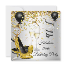 Champagner Geburtstagsfeier Goldene High Heels Sil