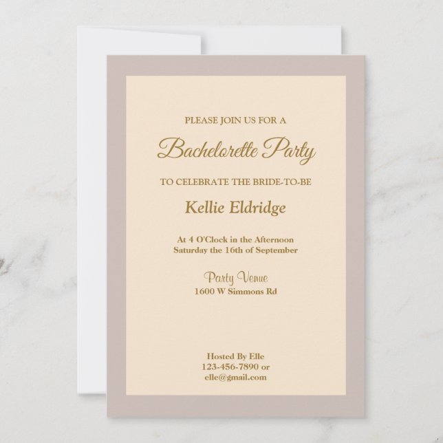 Champagner Gerahmter Junggeselinnen-Abschied Einla Einladung (Vorderseite)