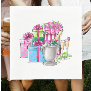 Champagner-Geschenke & Rosen Feierparty & Dusche Serviette