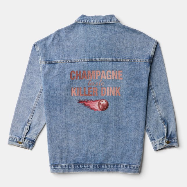 Champagner-Geschmack Killer Dink | Rosarote Pickle Jeansjacke (Rückseite)