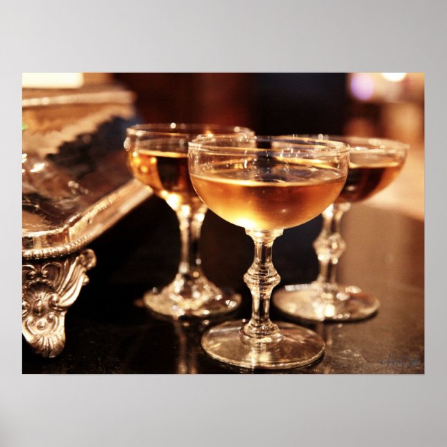 Champagner-Glas-Fotografie Küche Bar Poster (Vorne)