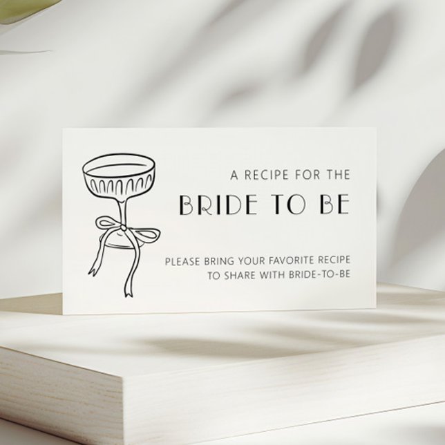Champagner Glass Bow Brautparty gemeinsam Rezept Begleitkarte (Von Creator hochgeladen)