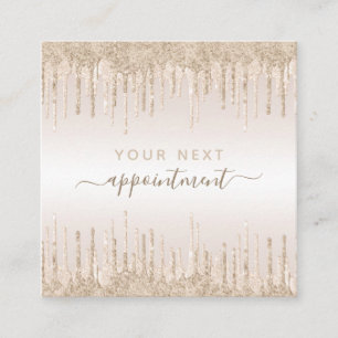 Champagner-Glitzer Dripping Appointing Erinnerung Quadratische Visitenkarte