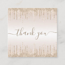 Champagner Glitzer Dripping Elegant Danke, Cream