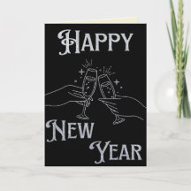Champagner-Glitzer - Happy New Year Card