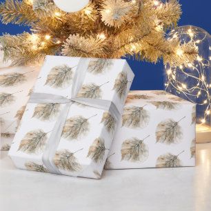 Champagner Gold Blätter Weihnachten Geschenkpapier