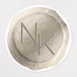 Champagner Gold Foil Wax Siegel Wedding Monogram Etiketten