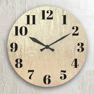 Champagner Gold Glam Textur Große Wanduhr