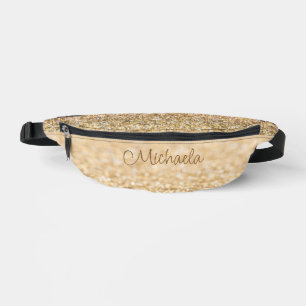 Champagner Gold Glitter funkelt Individueller Name Bauchtasche