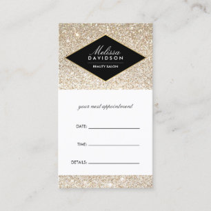 Champagner Gold Glitzer und Glamour Ernennung Terminkarte