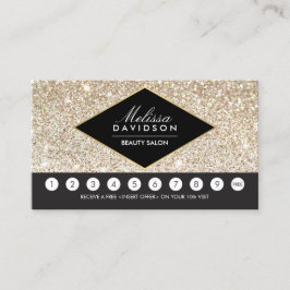 Champagner Gold Glitzer und Glamour Loyalty Card Treuekarte
