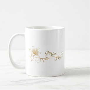 Champagner-Gold-Lilien-Namens-Tasse für beste Freu Kaffeetasse