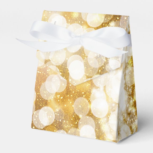 Champagner Gold Sparkling Lights Gastgeschenk Box Geschenkschachtel (Vorderseite)