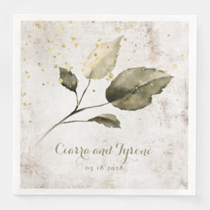 Champagner Gold Splash Vier Leaf Venezianischer Pl Serviette