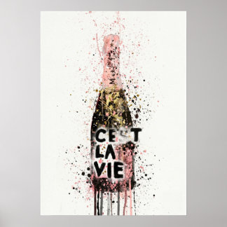 Champagner Graffiti Poster