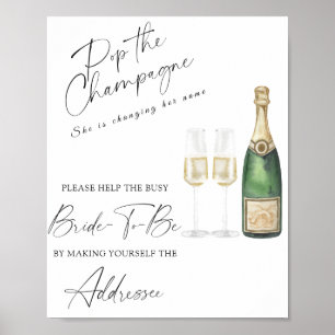 Champagner - helfen Sie der beschäftigten Braut Poster