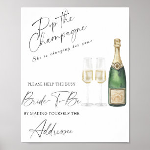 Champagner - Hilfe für die geschäftige Brautadress Poster