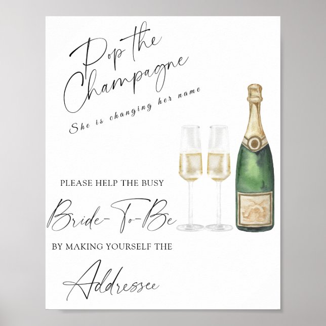 Champagner - Hilfe für die geschäftige Brautadress Poster (Vorne)