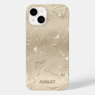 Champagner Hintergrund Weißer Glitzer Case-Mate iPhone 14 Hülle