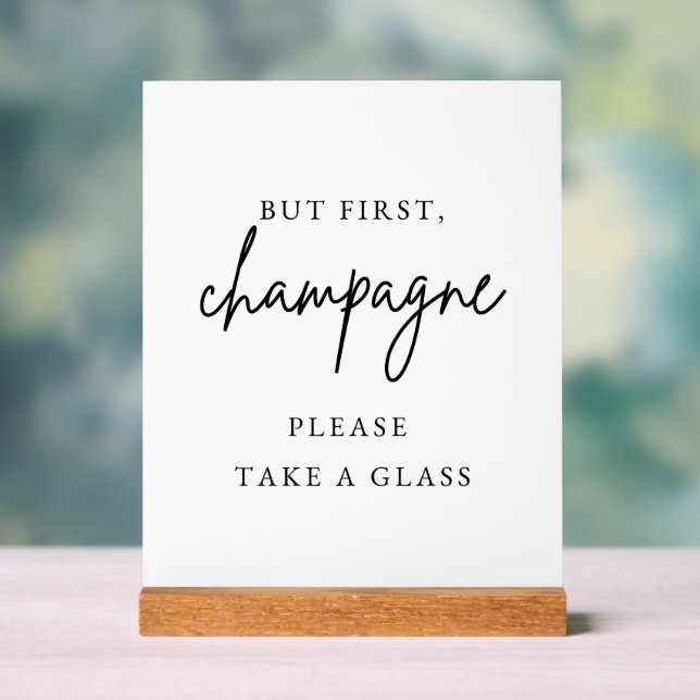 Champagner-Hochzeits-Schild Acrylschild (Neutral)
