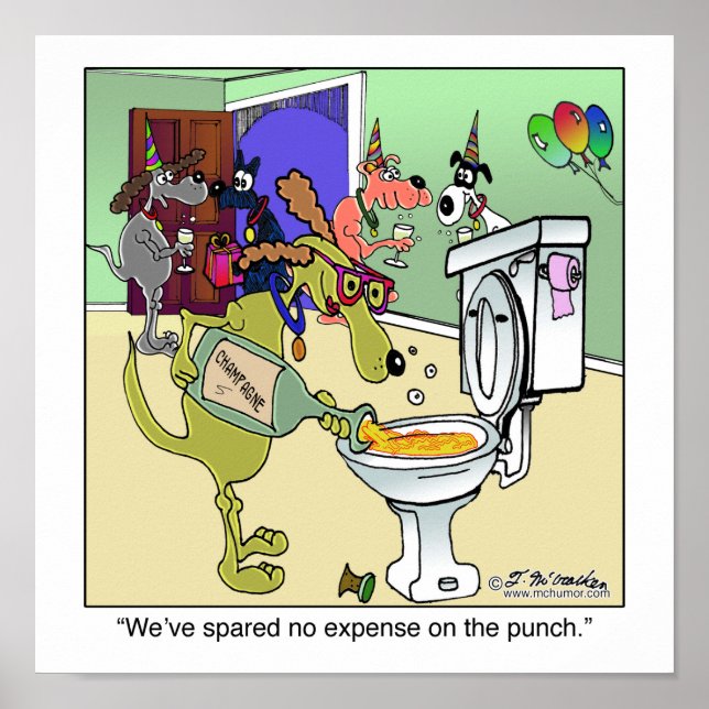 Champagner in der Toilette Poster (Vorne)