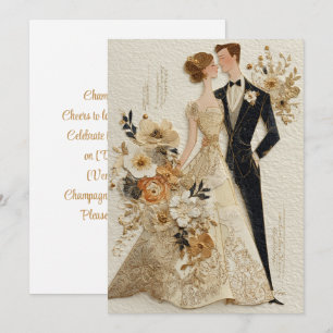 Champagner & Jahre   Gold Glow Einladung