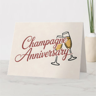 Champagner-Jubiläumsfeier-Schriftgrafik Karte