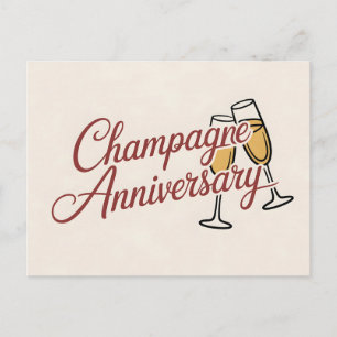Champagner-Jubiläumsfeier-Schriftgrafik Postkarte