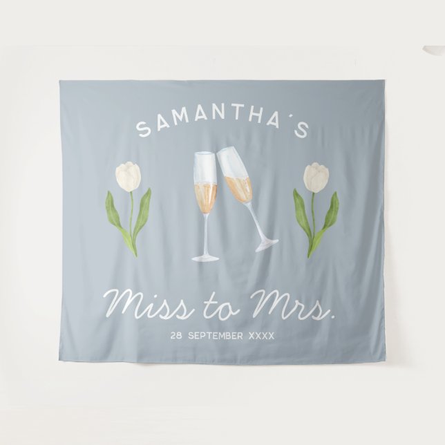 Champagner-Junggeselinnen-Abschied Frau Tulip Wandteppich (Vorderseite (Horizontal))