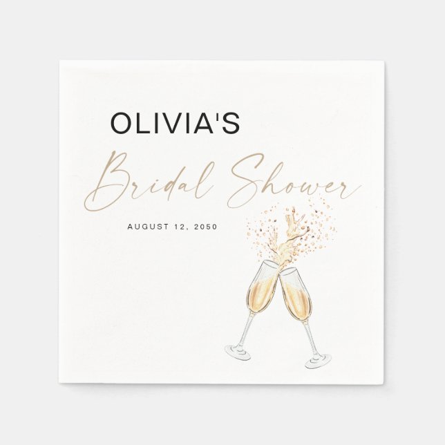 Champagner-Junggesellinnenabschied-Napkins Serviette (Vorderseite)