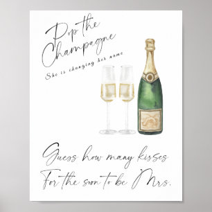 Champagner-Junggesellinnenabschied - wie viele Küs Poster