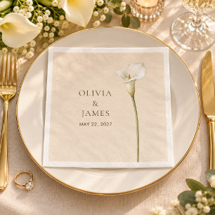 Champagner-Kalla-Lilien-Hochzeitsserviette Serviette