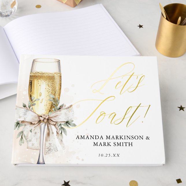 Champagner Lass uns auf den Winter-Verlobung ansto Gästebuch (Von Creator hochgeladen)